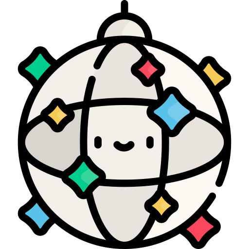 disco ball Kawaii Lineal color icon