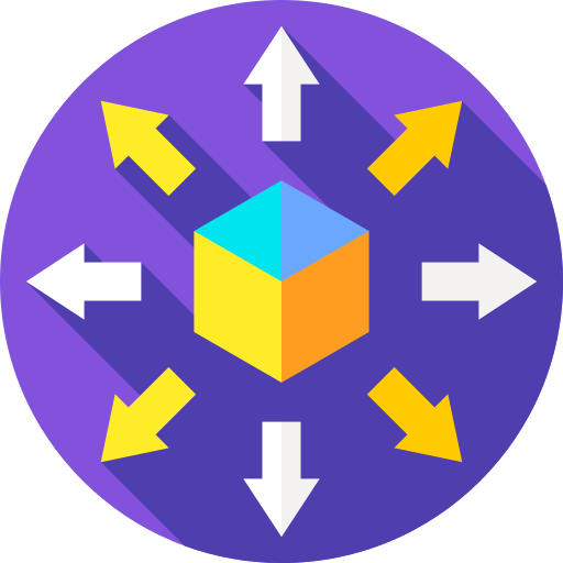 cadena de bloques Flat Circular Flat icono