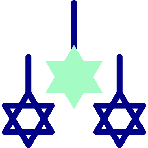 Star of David Detailed Mixed Lineal color icon