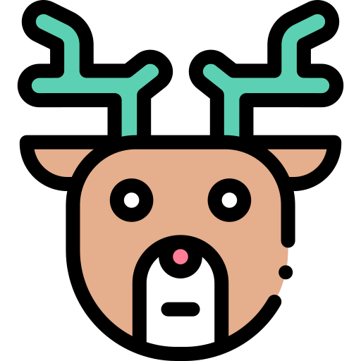 Reindeer Detailed Rounded Lineal color icon
