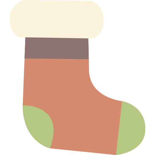 calcetín de navidad Cartoon Flat icono