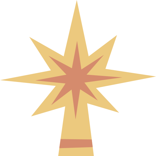 estrella de navidad Cartoon Flat icono