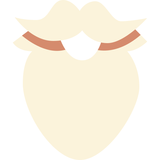 barba de santa Cartoon Flat icono