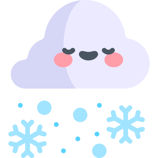 Śnieg Kawaii Flat ikona