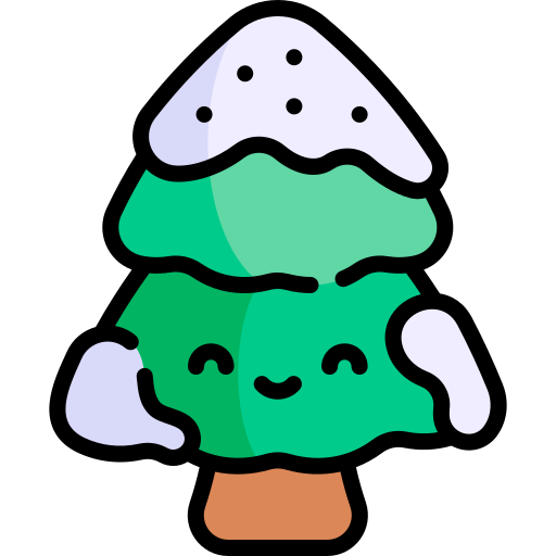 Árbol Kawaii Lineal color icono