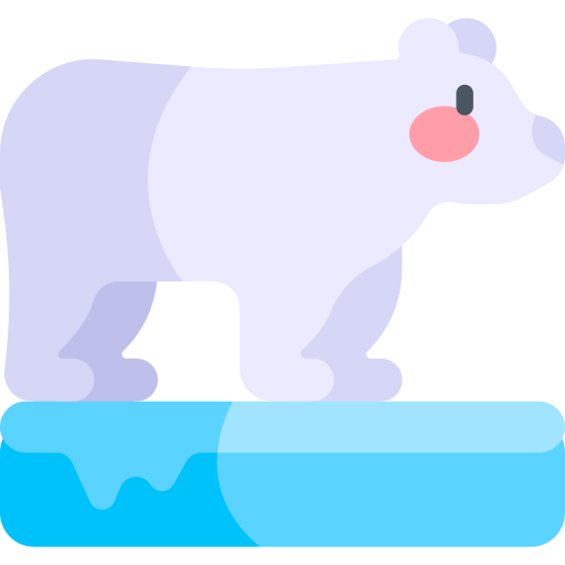 oso polar Kawaii Flat icono