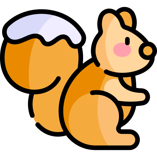 scoiattolo Kawaii Lineal color icona