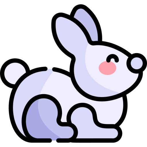 konijn Kawaii Lineal color icoon