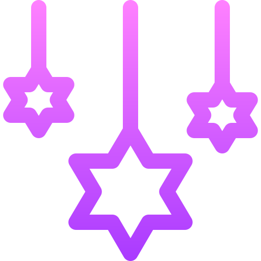 Hannukah Basic Gradient Lineal color icon
