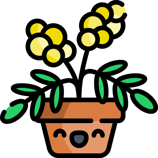 mimosa Kawaii Lineal color Icône