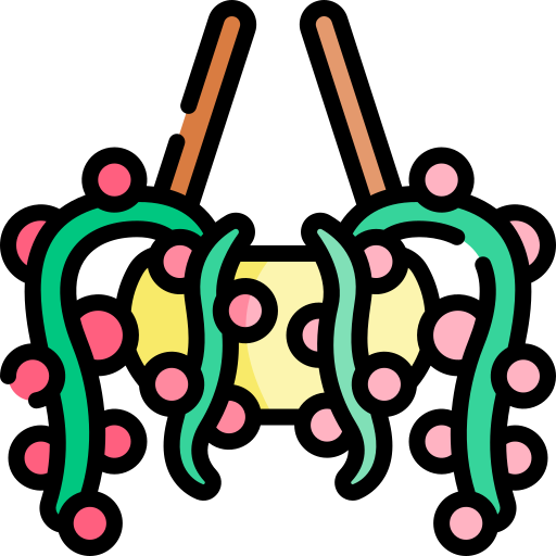 sznur koralików Kawaii Lineal color ikona