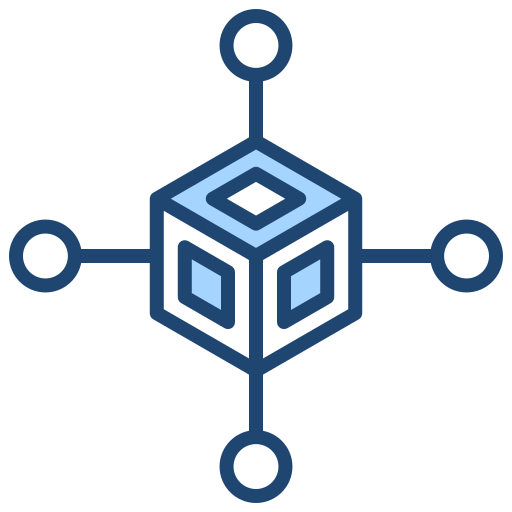 Distributed ledger Generic Blue icon