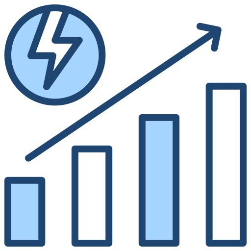 consumo di energia Generic Blue icona