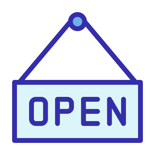Open sign Generic Blue icon