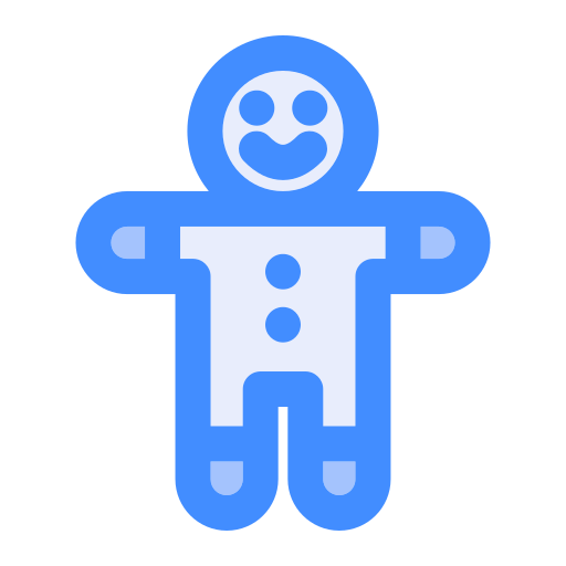 Gingerbread Man Generic Blue icon