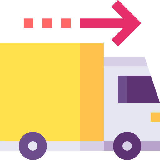 caminhão de entrega Basic Straight Flat Ícone