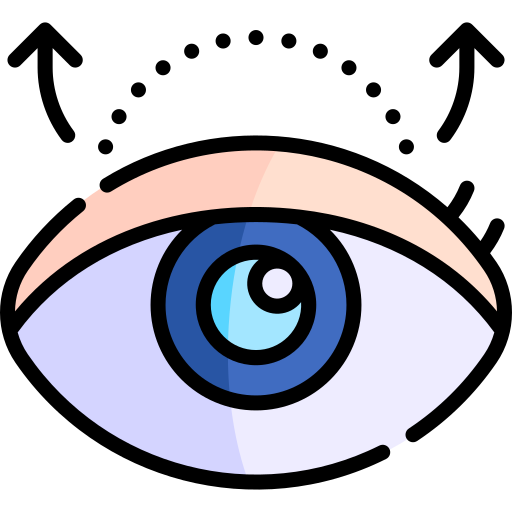 눈꺼풀 Kawaii Lineal color icon