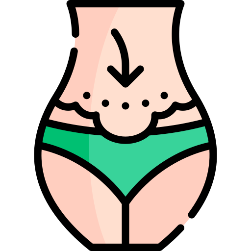 abdominoplastia Kawaii Lineal color icono