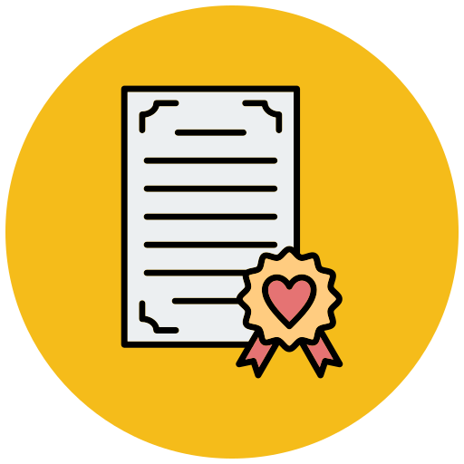 Certificate Generic Outline Color icon