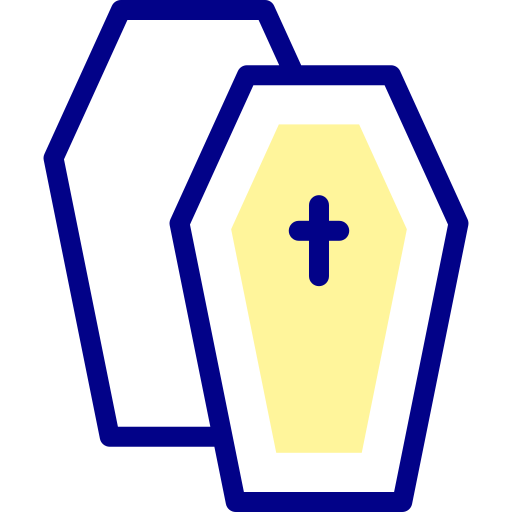 Coffin Detailed Mixed Lineal color icon