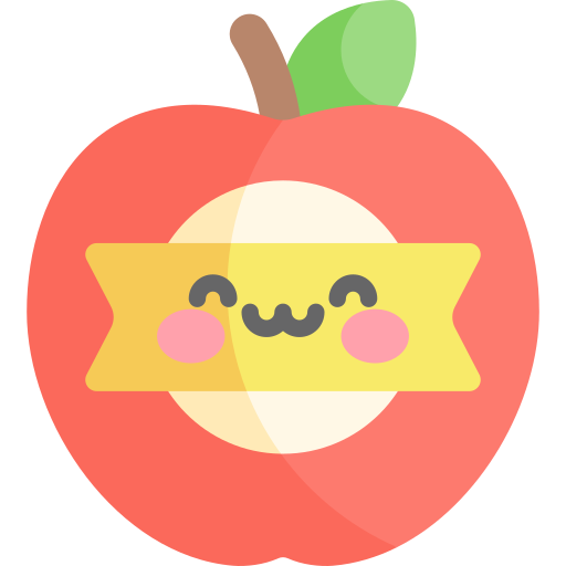 maçã Kawaii Flat Ícone