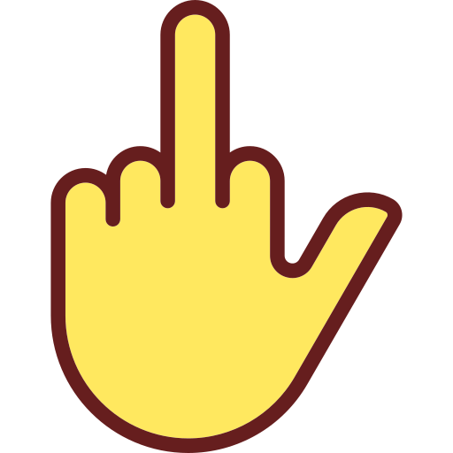 dedo medio Generic Outline Color icono