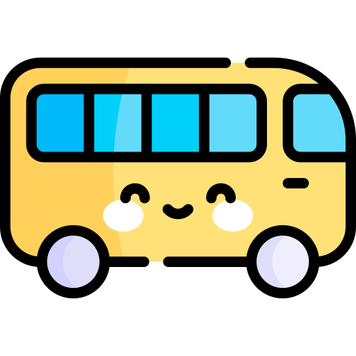 autobus Kawaii Lineal color Icône