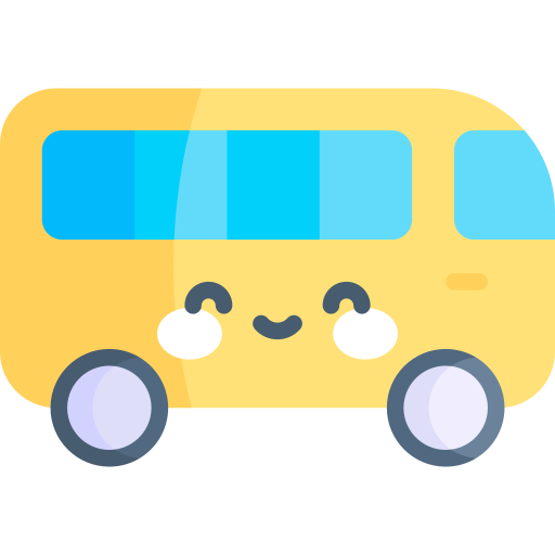 autobus Kawaii Flat icona