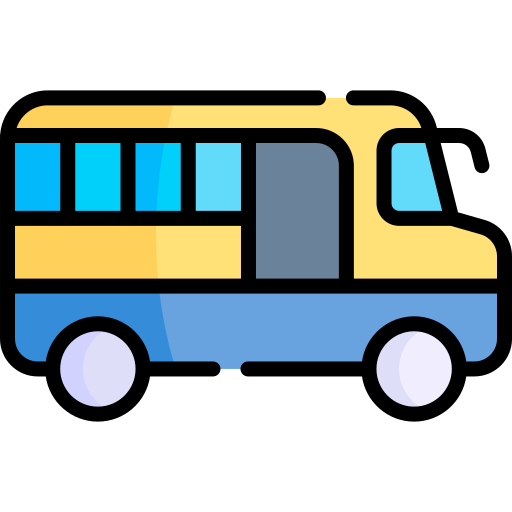 School bus Kawaii Lineal color icon