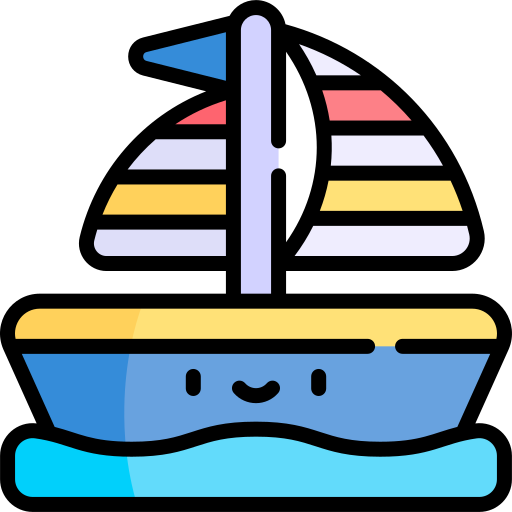 segelboot Kawaii Lineal color icon