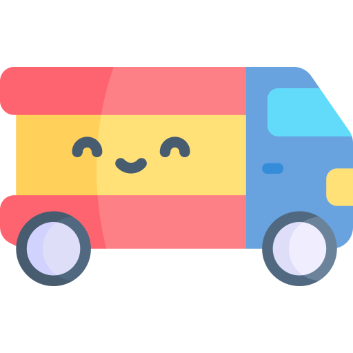 Delivery truck Kawaii Flat icon