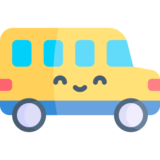autobus Kawaii Flat icona