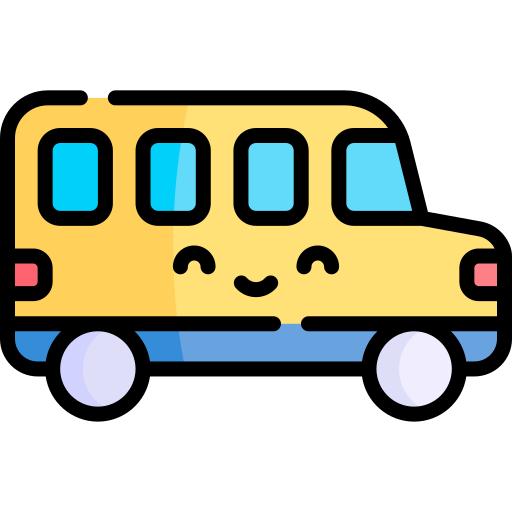 autobus Kawaii Lineal color ikona