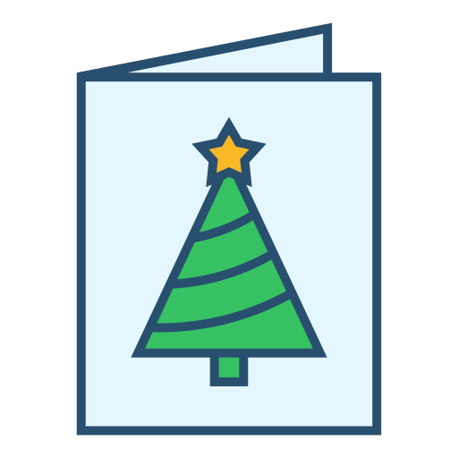 tarjeta de navidad Generic Outline Color icono