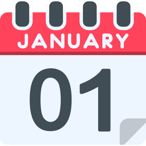 January 1 Generic Flat icon