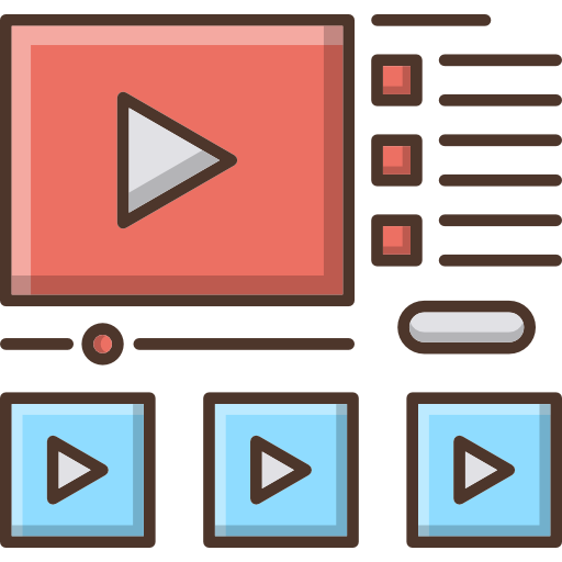 videoplayer Cubydesign Lineal Color  icon