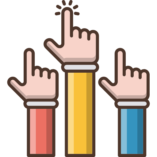steek je hand op Cubydesign Lineal Color  icoon