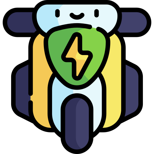 bicicletta elettrica Kawaii Lineal color icona