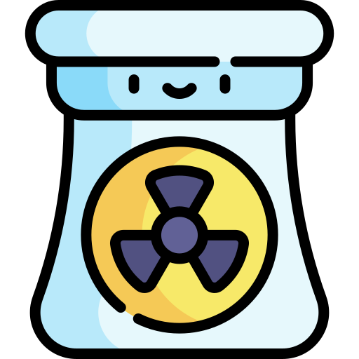 energía nuclear Kawaii Lineal color icono