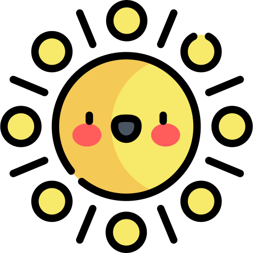 słońce Kawaii Lineal color ikona