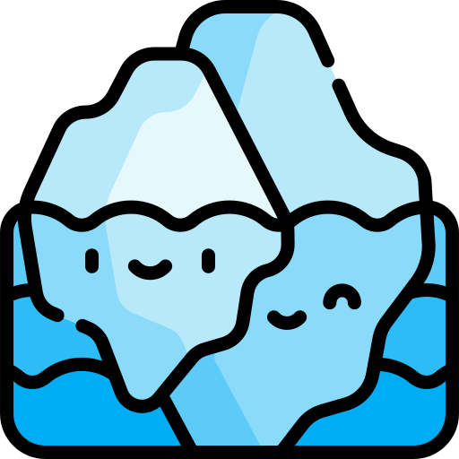 氷山 Kawaii Lineal color icon