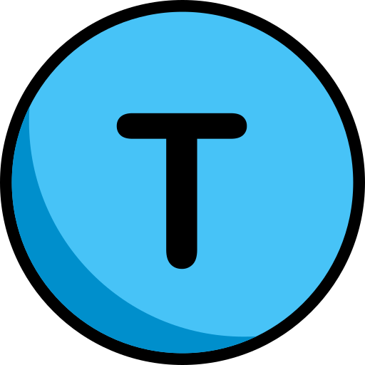 buchstabe t. Generic Outline Color icon