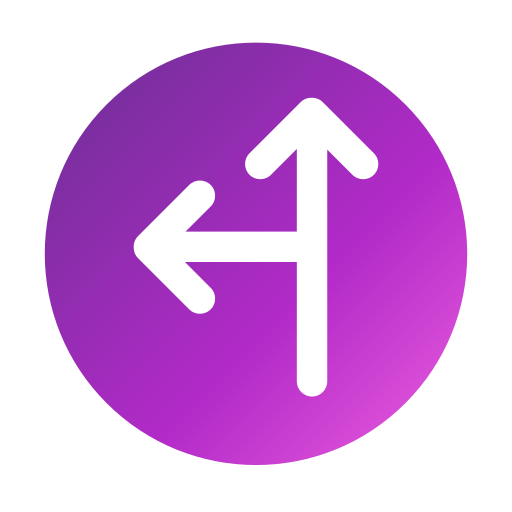 Go straight or left Generic Flat Gradient icon