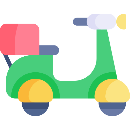 bicicleta de reparto Kawaii Flat icono