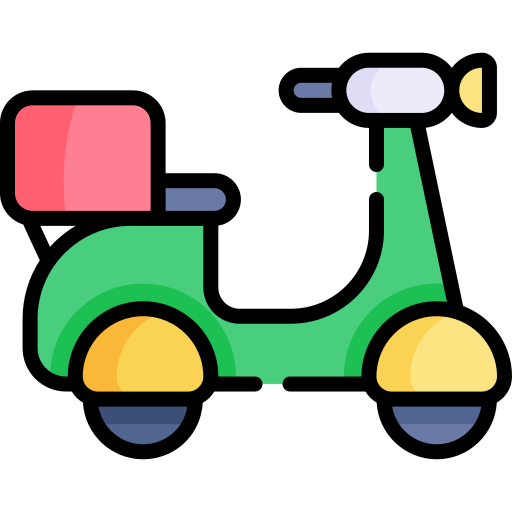 bici di consegna Kawaii Lineal color icona