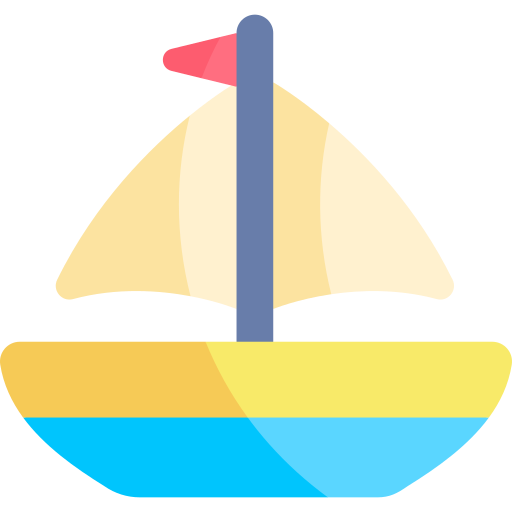 zabawkowa łódka Kawaii Flat ikona