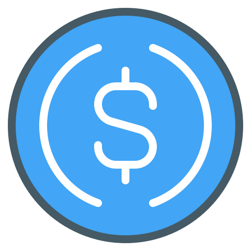 us dollar Generic Outline Color icon