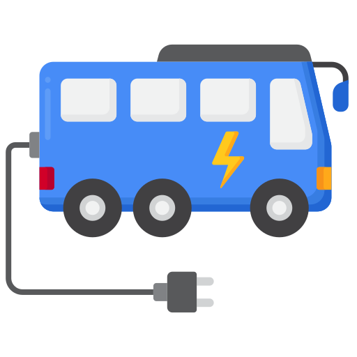 Autobús eléctrico Generic Flat icono