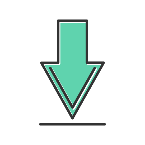 Down arrow Generic Color Omission icon