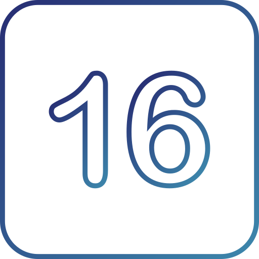 numero 16 Generic Gradient icona